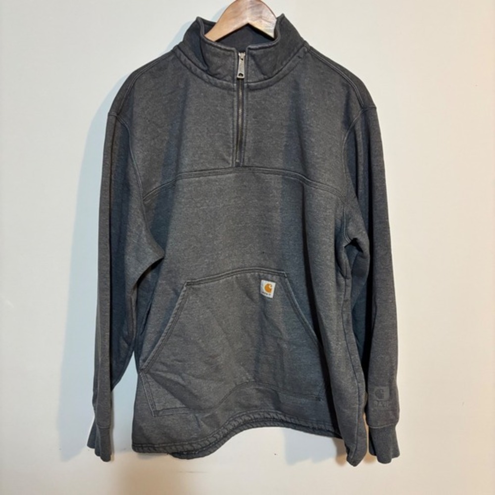 Carhartt Rain Defender Heavyweight Quarter Zip Pullover Sweatshirt Grey Mens XL